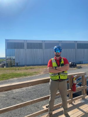 Ethan Beliveau at a construction site
