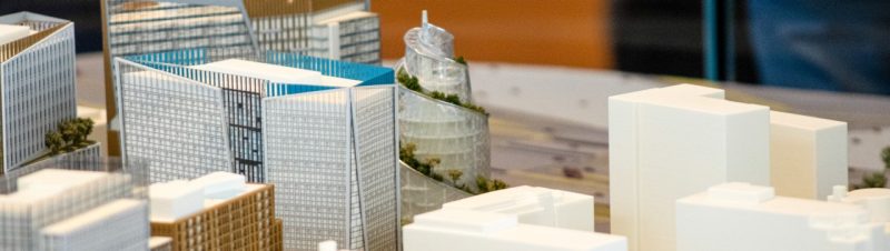 Scale model of proposed building development